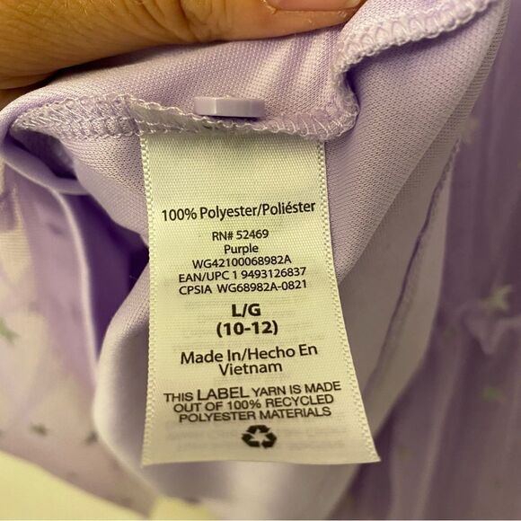 Wonder Nation Girl Foil Mesh Dress lavender long sheer sleeves-L 10/12 NWOT - Picture 7 of 9